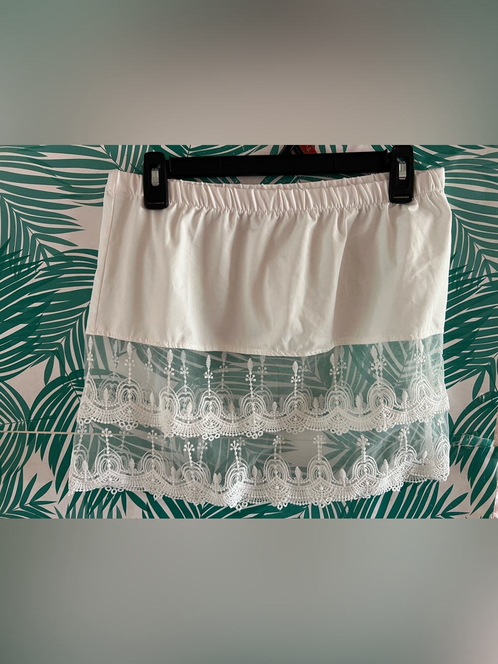 White Lace-Trim Half Slip Skirt Liner Sz XL